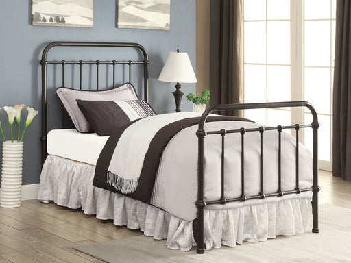 Livingston Metal Twin Open Frame Bed Dark Bronze - Walo Furniture 