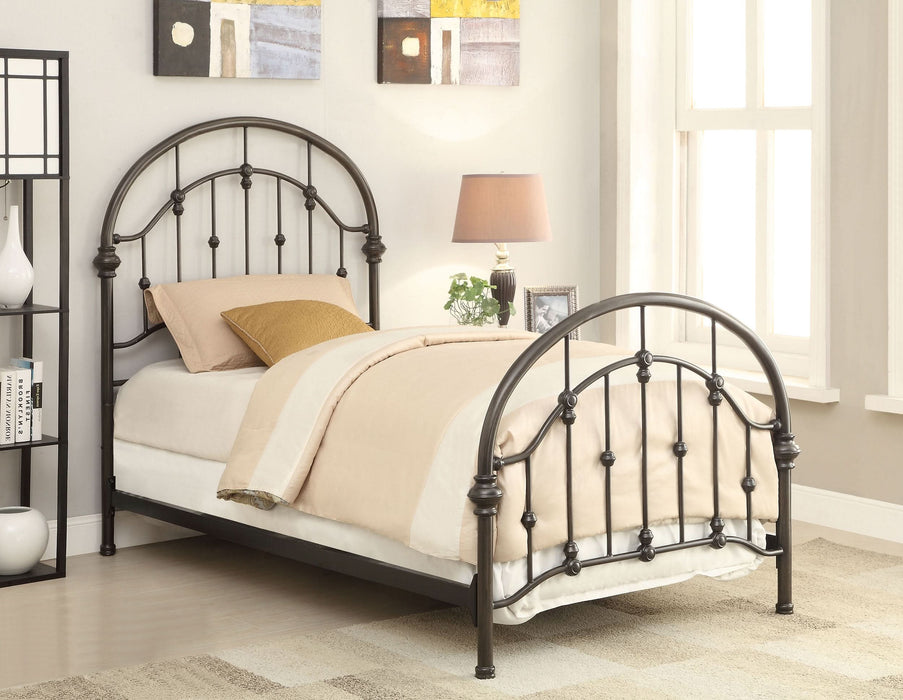 Rowan Metal Twin Open Frame Bed Dark Bronze - Walo Furniture 