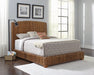 Laughton Banana Leaf California King Panel Bed Amber - Walo Furniture 