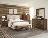 Devon 5-piece Queen Bedroom Set Beige and Burnished Oak - Walo Furniture 