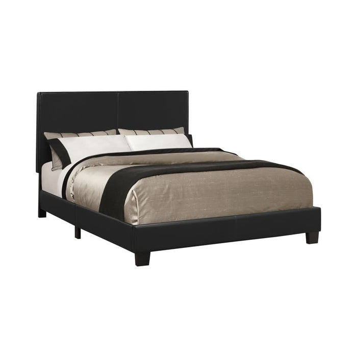 Mauve Upholstered Twin Panel Bed Black - Walo Furniture 