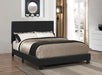 Mauve Upholstered Twin Panel Bed Black - Walo Furniture 