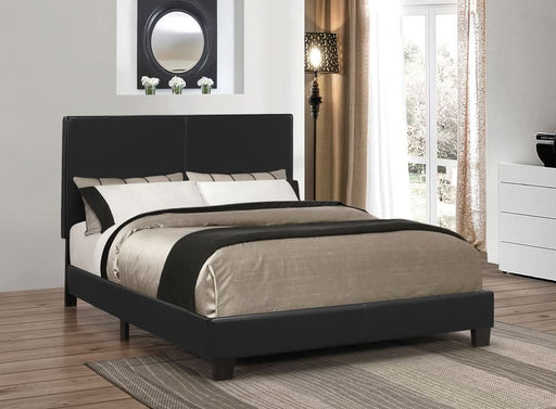 Mauve Upholstered Queen Panel Bed Black - Walo Furniture 