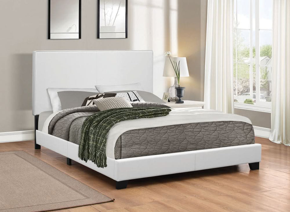 Mauve Upholstered Twin Panel Bed White - Walo Furniture 