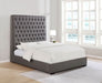 Camille Upholstered Queen Panel Bed Grey - Walo Furniture 