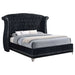 Barzini Upholstered Eastern King Wingback Bed Black - Walo Furniture 