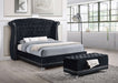 Barzini Velvet Upholstered Tufted Storage Bench Black - Walo Furniture 