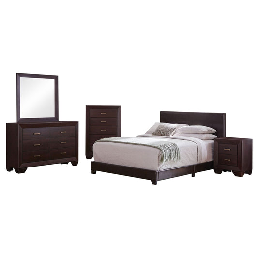 Dorian 5-piece Full Bedroom Set Dark Cocoa - Walo Furniture 