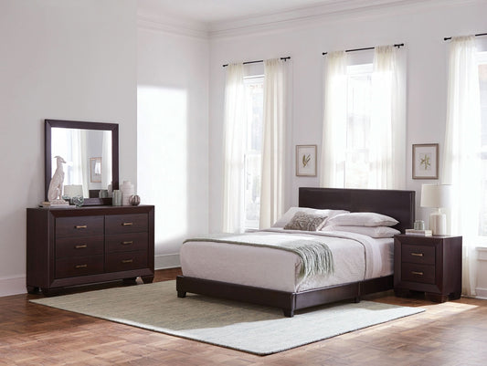 Dorian 4-piece Eastern King Bedroom Set Dark Cocoa - Walo Furniture 