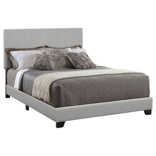 Dorian Faux Leather Upholstered Full Panel Bed Grey - Walo Furniture 