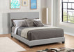 Dorian Faux Leather Upholstered Full Panel Bed Grey - Walo Furniture 