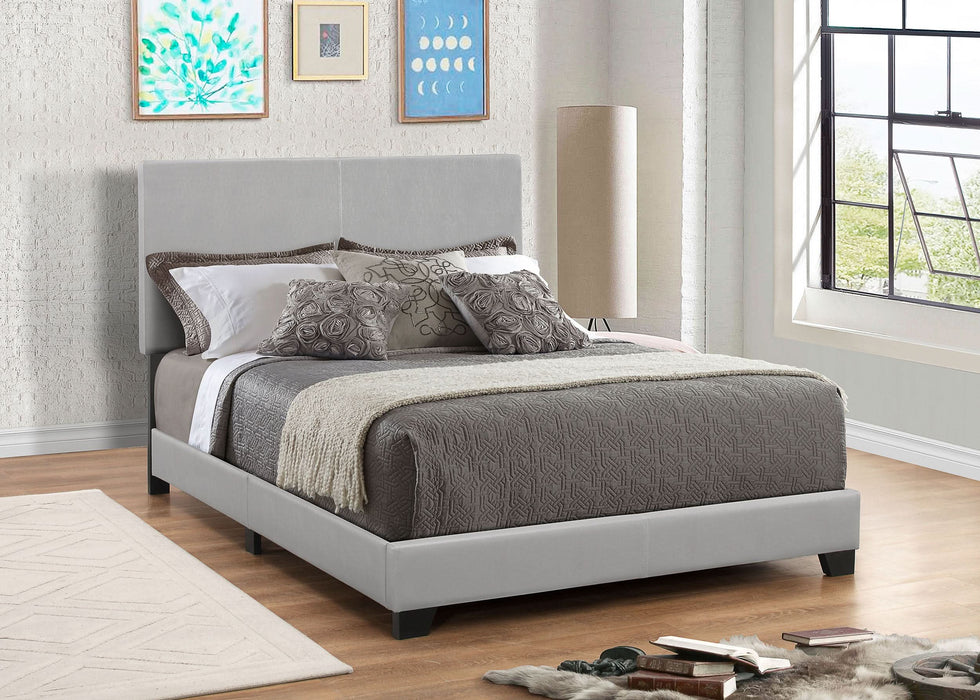 Dorian Faux Leather Upholstered Full Panel Bed Grey - Walo Furniture 