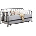 Marina Metal Twin Daybed with Trundle Black - Walo Furniture 