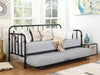 Marina Metal Twin Daybed with Trundle Black - Walo Furniture 