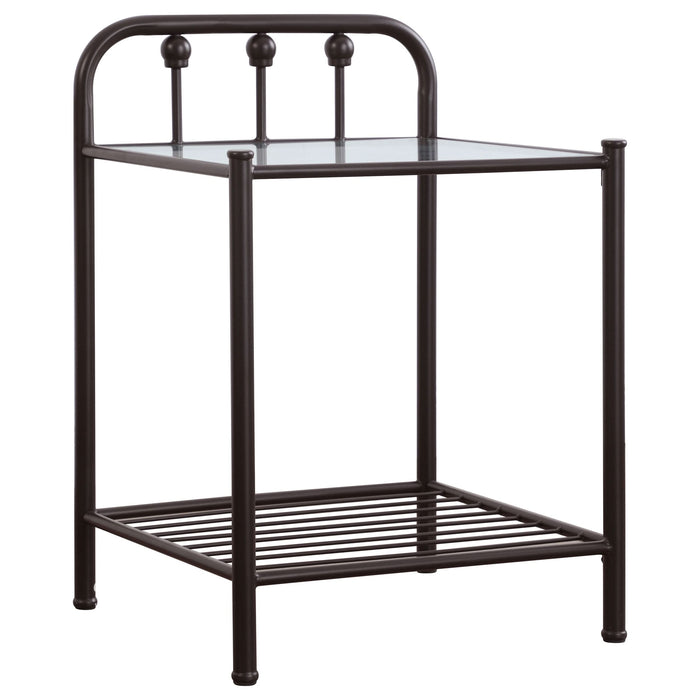 Livingston Metal 1-shelf Nightstand Dark Bronze - Walo Furniture 