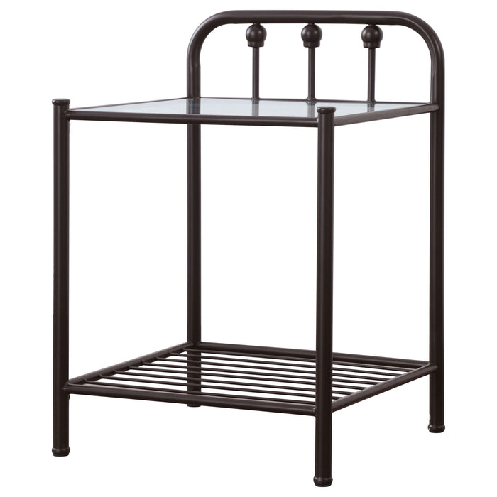 Livingston Metal 1-shelf Nightstand Dark Bronze - Walo Furniture 