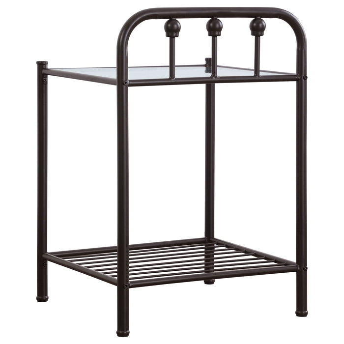 Livingston Metal 1-shelf Nightstand Dark Bronze - Walo Furniture 