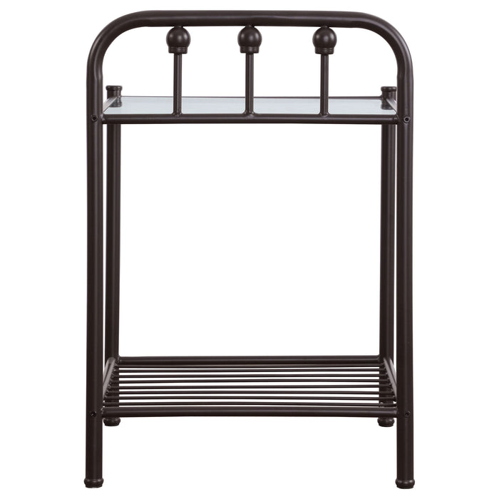 Livingston Metal 1-shelf Nightstand Dark Bronze - Walo Furniture 