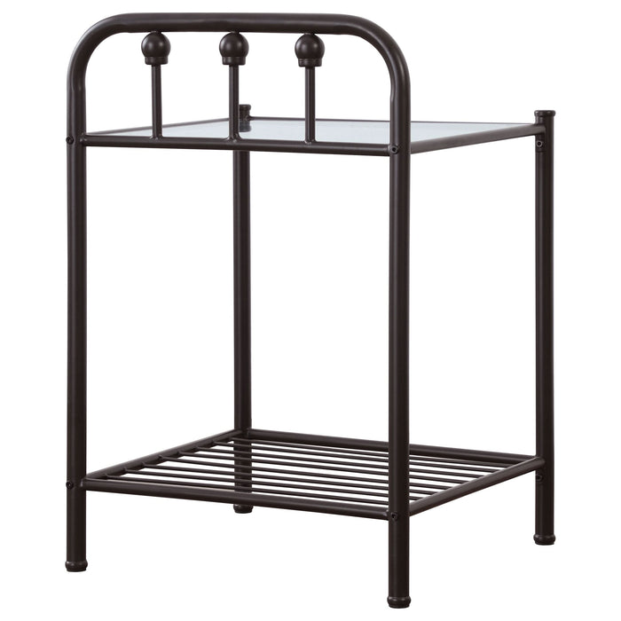 Livingston Metal 1-shelf Nightstand Dark Bronze - Walo Furniture 