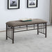 Livingston Microfiber Upholstered Bench Brown and Bronze - Walo Furniture 