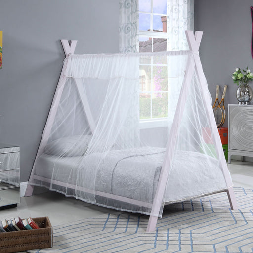 Fultonville Metal Twin Tent Bed Pink - Walo Furniture 