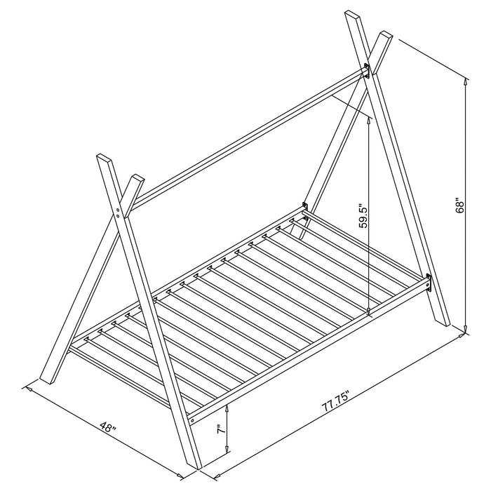 Fultonville Metal Twin Tent Bed Pink - Walo Furniture 