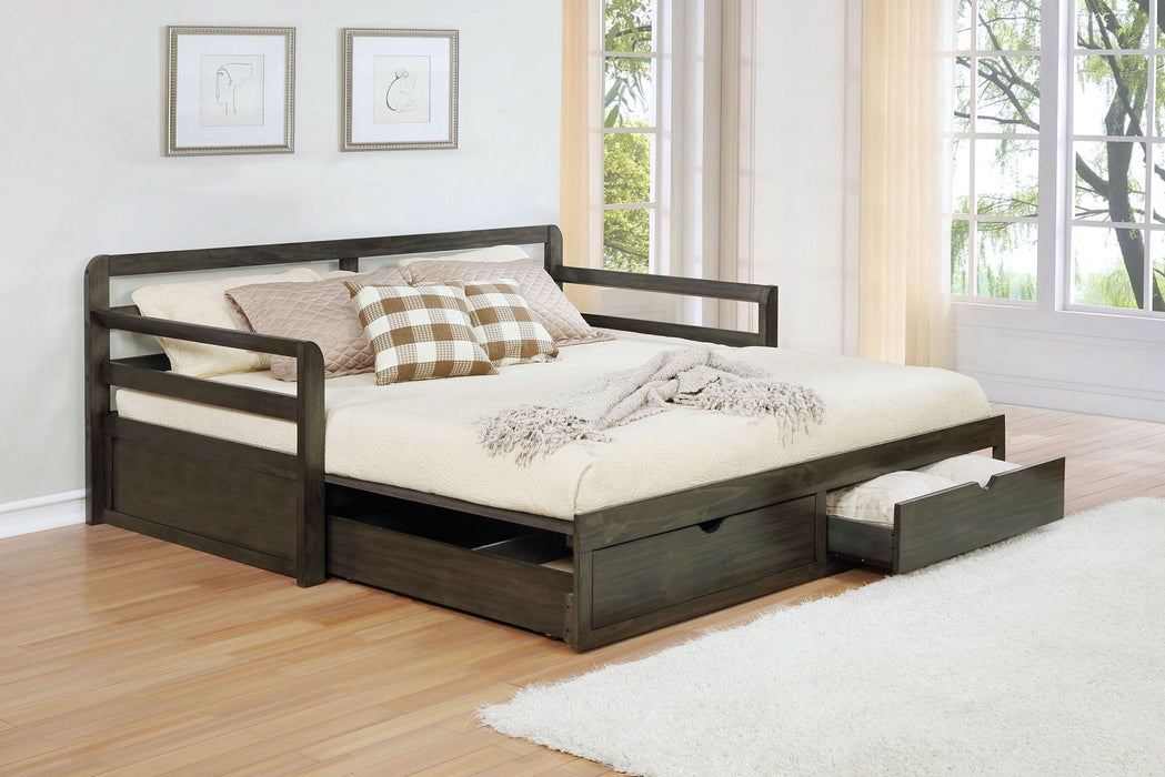 Sorrento 2-drawer Twin XL Daybed with Extension Trundle Grey - Walo Furniture 