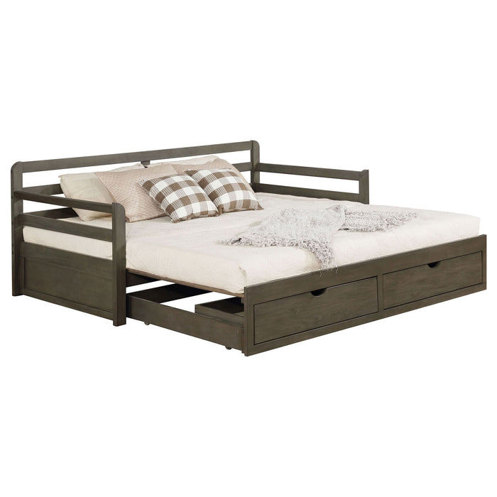 Sorrento 2-drawer Twin XL Daybed with Extension Trundle Grey - Walo Furniture 