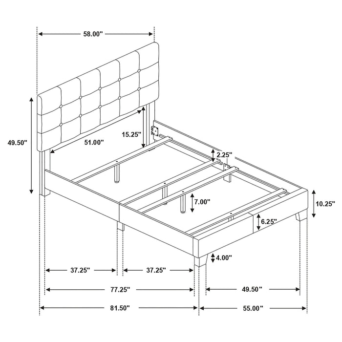 Mapes Upholstered Full Panel Bed Charcoal - Walo Furniture 