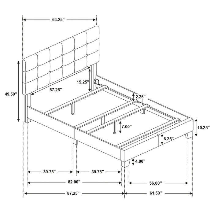 Mapes Upholstered Queen Panel Bed Charcoal - Walo Furniture 