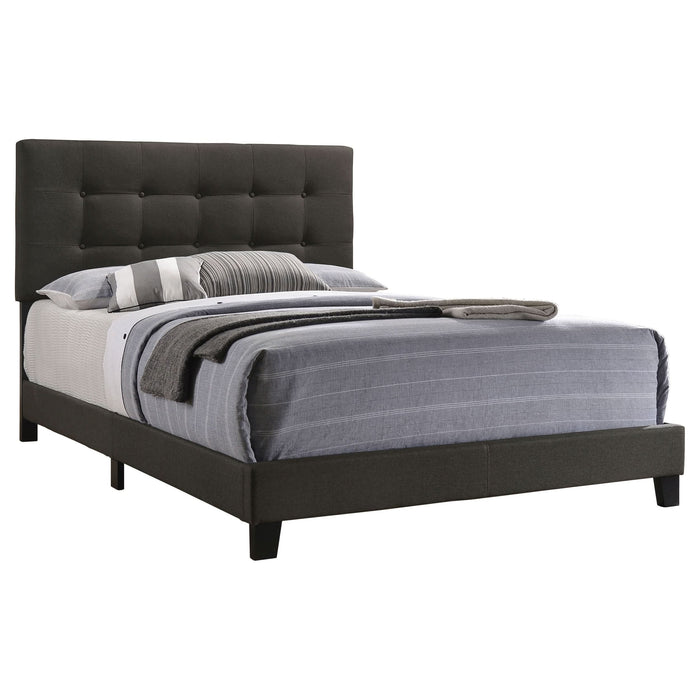 Mapes Upholstered Queen Panel Bed Charcoal - Walo Furniture 