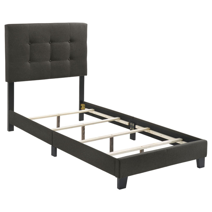 Mapes Upholstered Twin Panel Bed Charcoal - Walo Furniture 