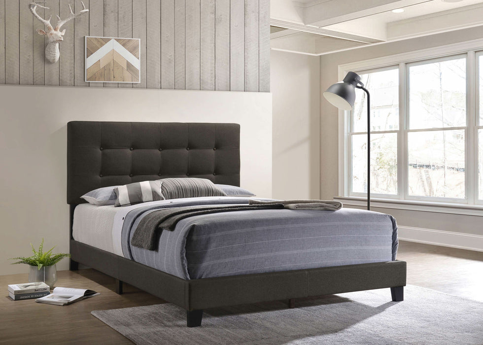 Mapes Upholstered Full Panel Bed Charcoal - Walo Furniture 