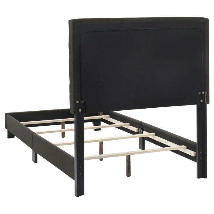 Mapes Upholstered Twin Panel Bed Charcoal - Walo Furniture 