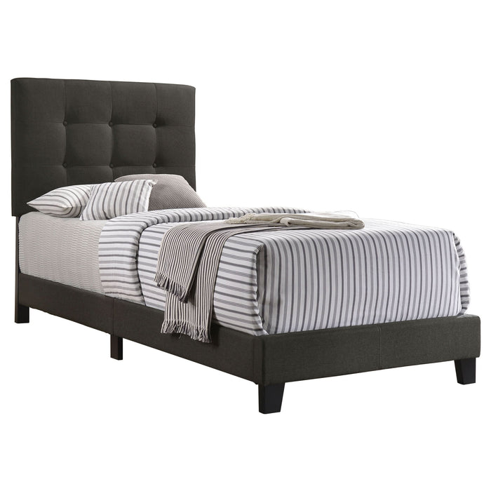 Mapes Upholstered Twin Panel Bed Charcoal - Walo Furniture 