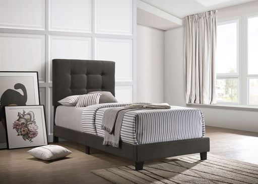 Mapes Upholstered Twin Panel Bed Charcoal - Walo Furniture 