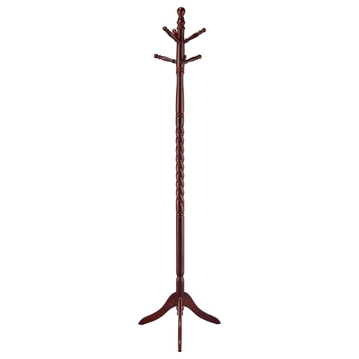 Riona 6 Hook Freestanding Wood Coat Rack Hat Hanger Merlot - Walo Furniture 