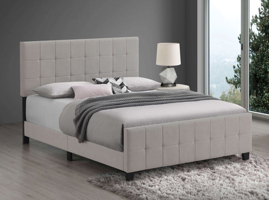 Fairfield Upholstered Eastern King Panel Bed Beige - Walo Furniture 