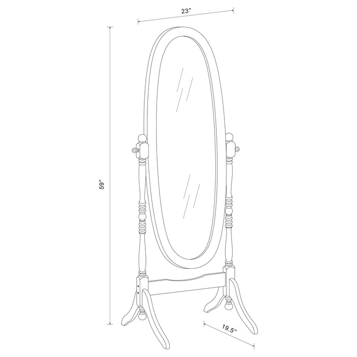 Foyet Wood Adjustable Full Length Cheval Mirror Merlot - Walo Furniture 