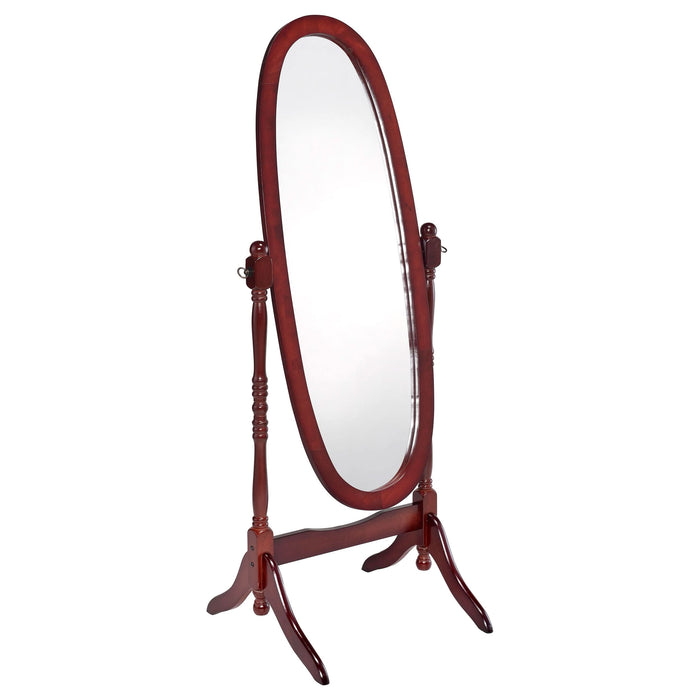 Foyet Wood Adjustable Full Length Cheval Mirror Merlot - Walo Furniture 