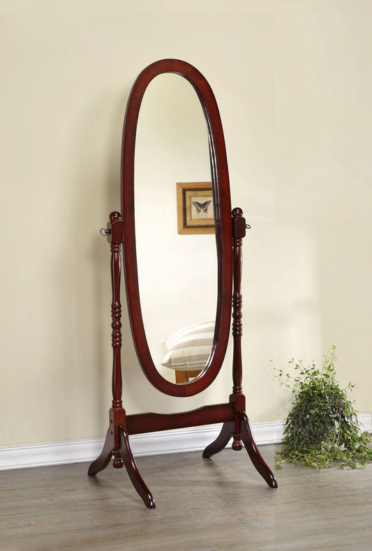 Foyet Wood Adjustable Full Length Cheval Mirror Merlot - Walo Furniture 