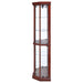 Appledale 6-shelf Corner Curio Display Cabinet Medium Brown - Walo Furniture 