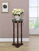 Edie Round Marble Top Accent Side Table Merlot - Walo Furniture 