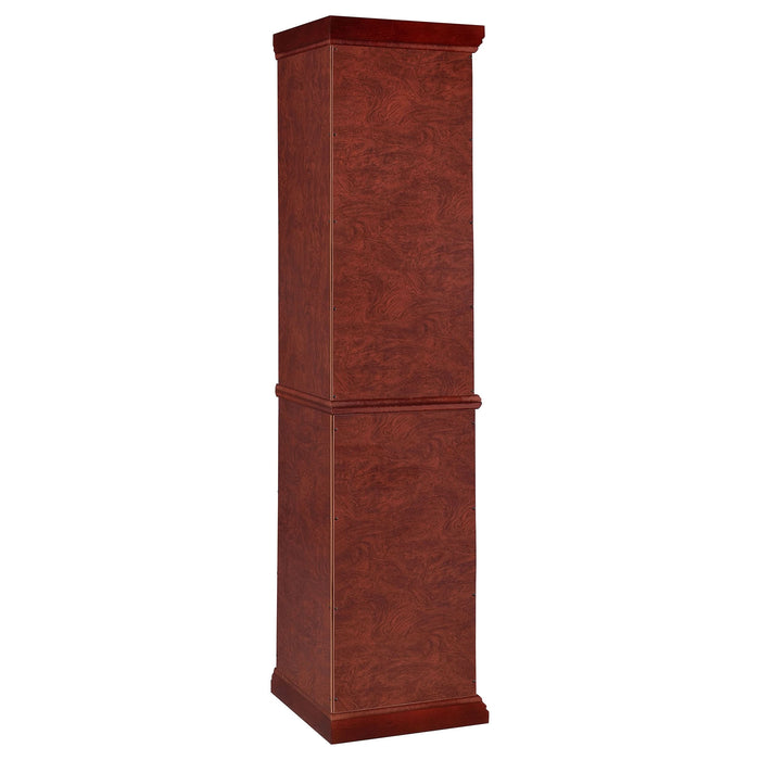 Appledale 6-shelf Corner Curio Display Cabinet Medium Brown - Walo Furniture 