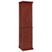 Appledale 6-shelf Corner Curio Display Cabinet Medium Brown - Walo Furniture 