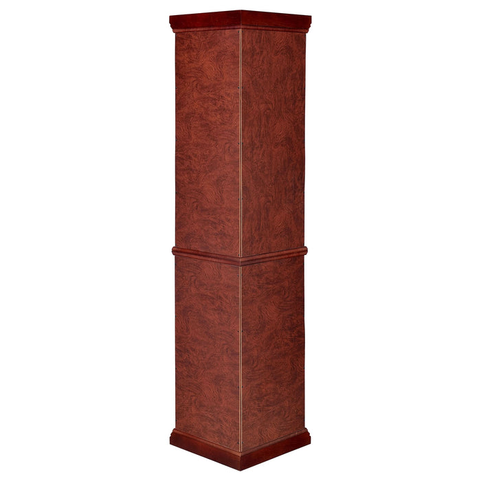 Appledale 6-shelf Corner Curio Display Cabinet Medium Brown - Walo Furniture 