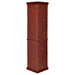 Appledale 6-shelf Corner Curio Display Cabinet Medium Brown - Walo Furniture 