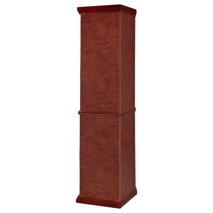 Appledale 6-shelf Corner Curio Display Cabinet Medium Brown - Walo Furniture 