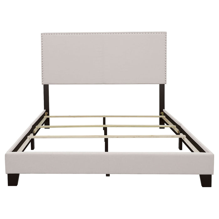 Boyd Upholstered Full Panel Bed Ivory - Walo Furniture 