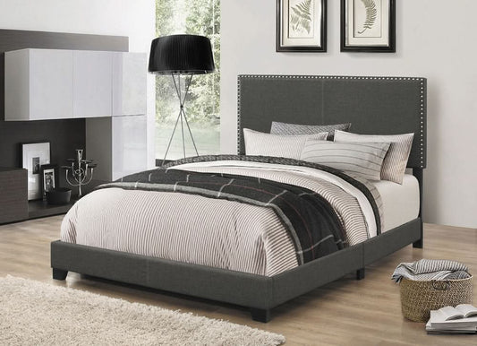 Boyd Upholstered Full Panel Bed Charcoal - Walo Furniture 